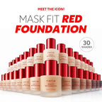 TIRTIR Mask Fit Red FoundationㅣLong Lasting Flawless Coverage, Energy Essence, Lightweight, Hydrating, Pore-Blurring, Breathable Satin Finish, Makeup, Radiant Skin, #21W Natural Ivory, 1.01 Fl Oz