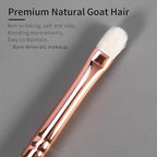Natural Goat Hair Eye Brush by ENZO KEN - Small Corners & Smudge Brush - Single, Mini Size - Pink, E403S