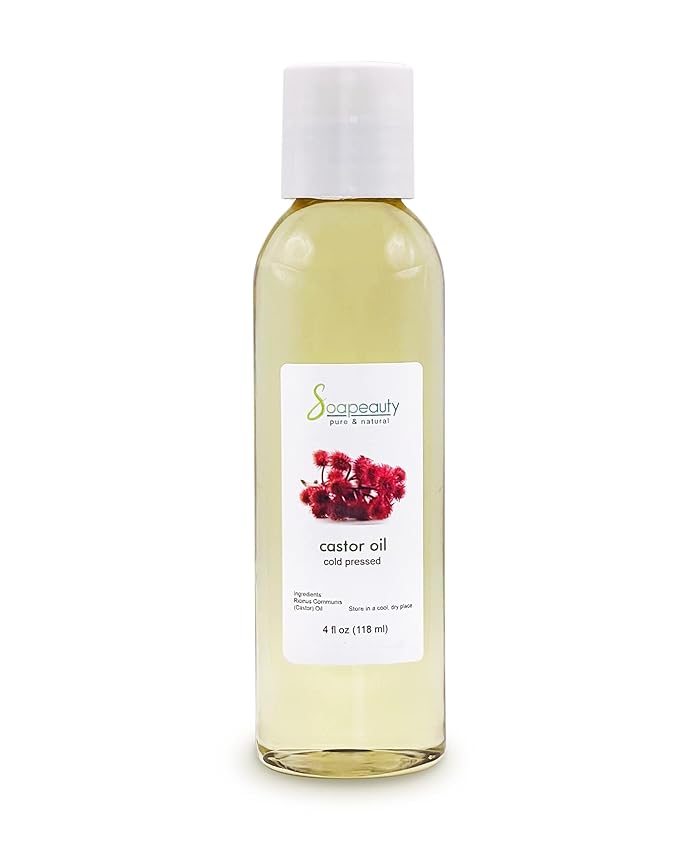 Soapeauty Cold Pressed Castor Oil |100% Pure Natural Castor Oil Promotes Healthy Skin & Hair | Thickens Eyebrows & Lengthens Eyelashes | 4 fl oz