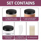 Tattoo Cover Up Makeup Waterproof, 2 Colors Tattoo Concealer, Invisible Tattoo Cover Up, Suitable for Tattoos Scars and Spots, for All Skin Types,2.8Oz