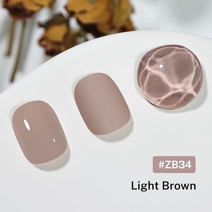 16.5ml Light Brown Nail Polish Large Volume Quick Dry Nail Polish, Long Lasting Shine, Fingernail Toenail Nail Art DIY Home Travel Nail Art Gift