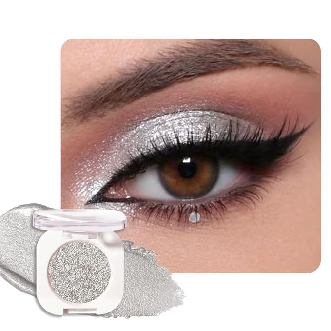 Slive Single Glitter Eyeshadow Makeup, Neutral Powde Eye Shadow for Women, Slive Shimmer Singles Eyeshadow Palette Pigmented Waterproof, sombras para ojos, Girls Christmas Eyeshadows Gift 12