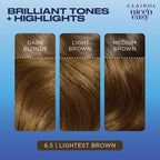 Clairol Nice'n Easy Permanent Hair Dye, 6.5 Lightest Brown Hair Color, Pack of 3