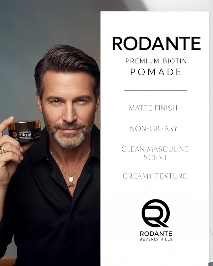 Biotin Matte Cream Texture Paste Clay Pomade, Premium Thickening Cream Medium Hold & Anti Hair Loss and Hair Growth Support for Thinning Hair for Men 85 g / 3 oz
