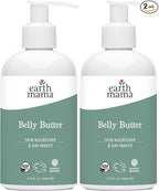 Earth Mama Belly Butter, Maternity Moisturizer for Dry Skin | Lotion for Pregnancy and Postpartum Recovery Self Care, Body Cream with Aloe, Fragrance Free, 8-Fluid Ounce (2-Pack)