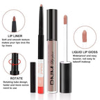 evpct 2Pcs Mauve Nude Neutral Color Lip Liner and Matte Lipstick Makeup Sets Vegan Lipstick Lip Liner and Gloss Set Lip Stain Long Lasting Waterproof 24 34#