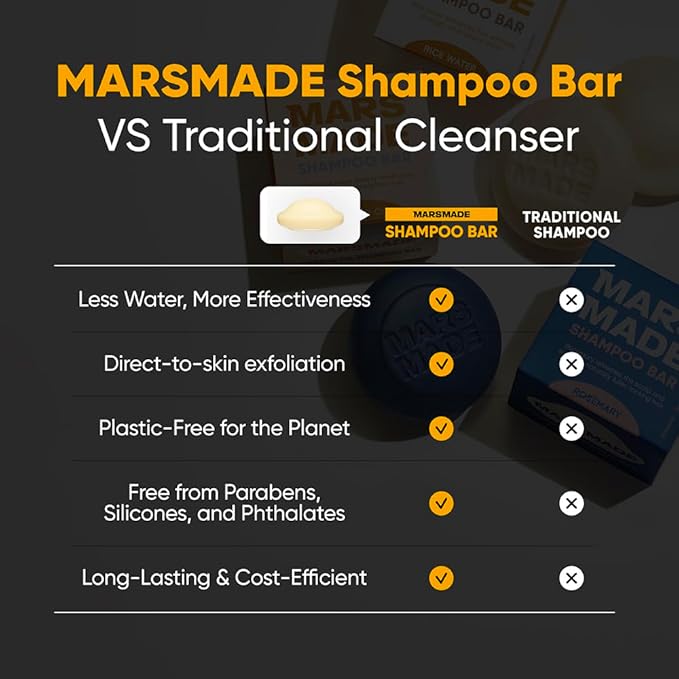 Rice Water Shampoo Bar 2.0 - Hydrating & Moisturizing Natural Hair Soap for Strengthening & Scalp Nourishment - Solid Bar for All Hair Types (120g, 4.23oz)