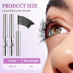 Iron Wand Mascara, Waterproof Metal Wand Mascara Volume and Length, Brushless Mascaras for Long-lasting No Clumping 3D Curling Eyelash (Brown)