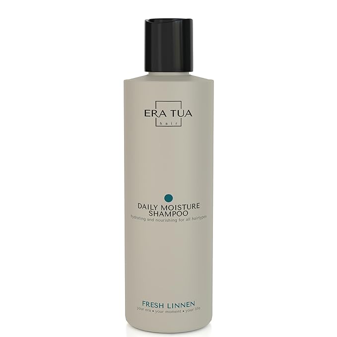 Fresh Linen Daily Moisture Shampoo| Dutch Made & Formulated Moisture Repairing Shampoo for Dry and Damaged Hair | Scent of Bergamot, Jasmine & Rose | 250 ml