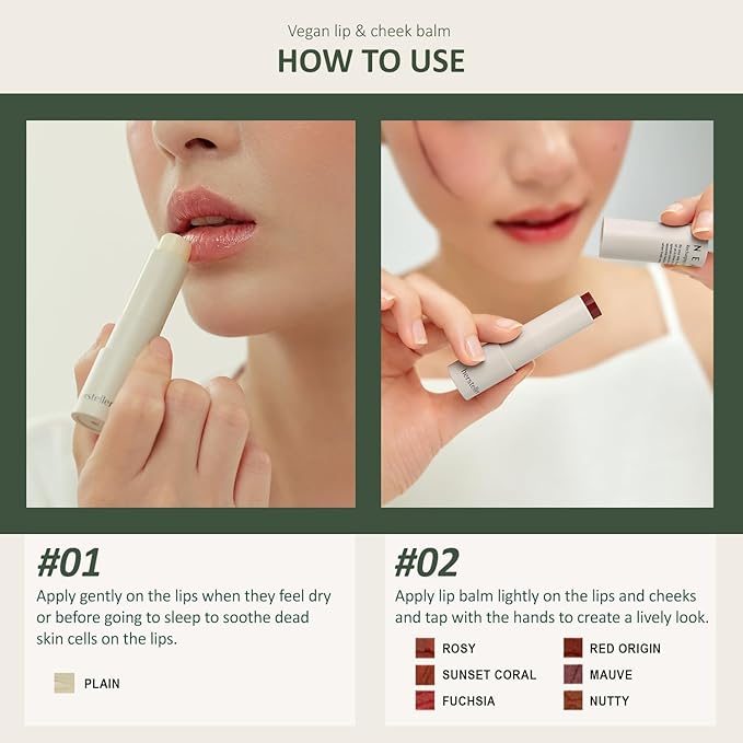 hersteller Nearby Recharging Lip Balm Vegan Butter Complex Intensive Moisturizing Treatment for Dry Lips and Cheek Natural Healthy (Fuchsia)