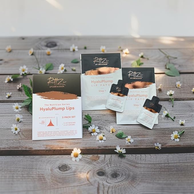 HyaluPlump Lips 2-PACK SET – Innovative Two-Step Lip Care System for Hydrated, Plump Lips Featuring Sodium Hyaluronate, Peptides, and Niacinamide