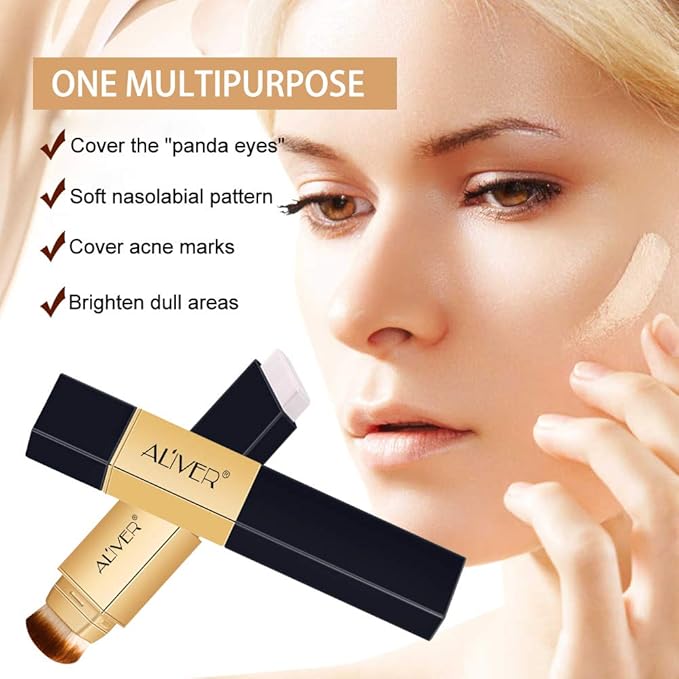 2 IN 1 Design Foundation & Brush, Face Cover Concealer