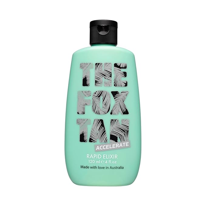 The Fox Tan Rapid Tanning Elixir, Natural Tanning Accelerator Lotion For Darker & Faster Tans, Creates Flawless Tan Skin, Vegan & Cruelty-Free, 120mL