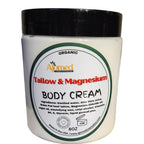 Beef Tallow & Magnesium Body butter - Grass Fed and Finished beef tallow Magnesium Cream- Handmade moisturizer for Cracked, Dry, Itchy skin- eczema cream- diaper rash (UNSCENTED)