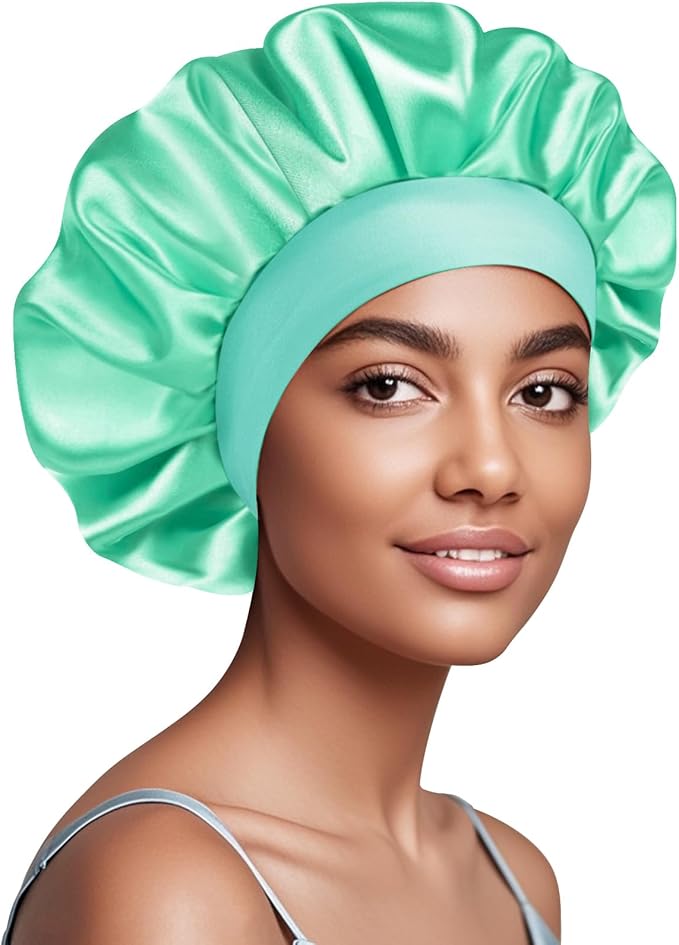 Satin Silk Bonnet for Sleeping, Soft Satin Lined Hair Bonnet for Women, Double Layer Sleep Nightcap