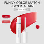 QueenDiary lip stain peel off lip gloss all day long lasting Waterproof and Transferproof lip tint - matte finish peel off lip liner (04#Steady)