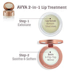 Avya Skincare Two-In-One Lip Treatment/Sugar Scrub Exfoliates and Softens Lips/Balm with Marula and Mango Moisturizes and Nourishes / .07oz