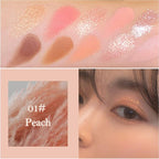 Erinde 10 Colors Eyeshadow Palette Makeup - Matte Shimmer Glitter Eye Shadow Korean Makeup, Ultra-Blendable, High Pigmented, Natural-Looking, Peach Brown Eyeshadow Pallet with Brush, Peach Color