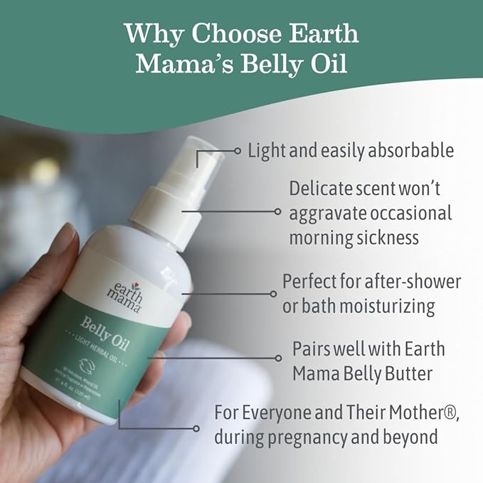 Earth Mama Belly Butter & Belly Oil Bundle for Dry, Stretching Skin | Moisturize + Encourage Skin's Natural Elasticity During Pregnancy & Beyond | 8-Fluid Ounce & 4-Fluid Ounce