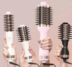 Travel Blow Dryer Brush in one, Dual Voltage 110V-240V Mini Hot Air Brush, Hair Trends Nano Titanium 2 Inch One Step Hair Dryer and Styler Volumizer Oval Shape