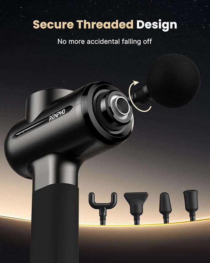 RENPHO Massage Gun, Deep Tissue Back Massage with 8-12mm Adjustable Amplitude Heavy-Duty, Valentine's Day Gifts, Percussion Professional Muscle Massager Gun for Athtetes & Home Use