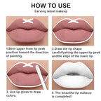 evpct 2Pcs White Matte Liquid Lipstick Lip Gloss Stain and Retractable Lip Liner Makeup Set for Women Long Lasting Waterproof 24 Hours Permanent Lipstick labial mate larga duracion 24 43#