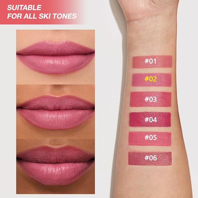 Mauve Plum Red Matte Lipstick Crayon for Women, Long Lasting Waterproof Velvet Lip Liner Pencil, High Pigment Creamy Lipstick, Longwear Non-Drying Lip Makeup Cruelty-free 24 Hours, 02#