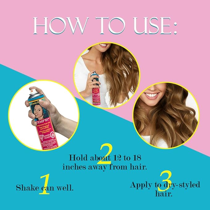 Jerome Russell Dark Blonde Intense Temporary Hair Dye Spray - Fast-Drying, Non-Sticky, Travel Size for Vivid Instant Color, 2.2 oz