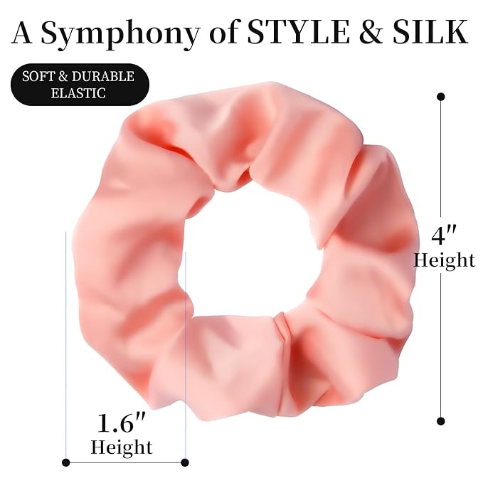 5Pcs Mulberry Silk Hair Ties,Silk Hair Scrunchies for Frizz & Breakage Prevention,No Damage,Elastic Ponytail Holders, Funny Gifts for Girlfriend Her Mon Grandma Daughter