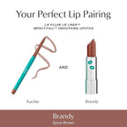 Thrive Causemetics Impact-FULL Smoothing Lipstick, Moisturizing Lip Makeup Essential with Vitamin E, Lightweight Creamy Lipstick for Women, Long Lasting, Vegan, Shade Brandy (Spice Brown)