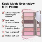 evpct 6 Colors Travel Eye Shadow Palette Makeup, Light Baby Pink Champagne Mink Mauve Pearl White Rose Shimmer Glitter Sparkly High Pigment Mini Eyeshadow Palette for Older Women, Built in Mirror