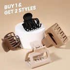 Matte Hair Clips for Women Girls - 2" Rectangle & 1.6" Double Row Teeth Small Jaw Clips, Non-Slip Design for Thin/Fine Hair (White, Khaki, Brown, Black)