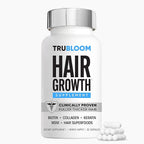 Tru Bloom Hair Growth Vitamins - 1 Month Supply. Clinically Proven to Grow Fuller, Thicker Hair. Drug-Free with Biotin, Collagen, Keratin, MSM, Zinc, D3 + Hair Superfoods