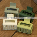 FRAMAR Medium Claw Clip – Hair Claw for Women, Small Claw Clips for Thin Hair, Green Hair Clip 4 Pack