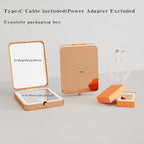 2025 Pocket Mirror With Light, Rose Gold Rechargeable Dimmable 3 Color Lighting 1x/3x Led Compact Travel Makeup Mirror for Purse, Portable, Folding, Handheld, Small Lighted Mirror Gift for Women