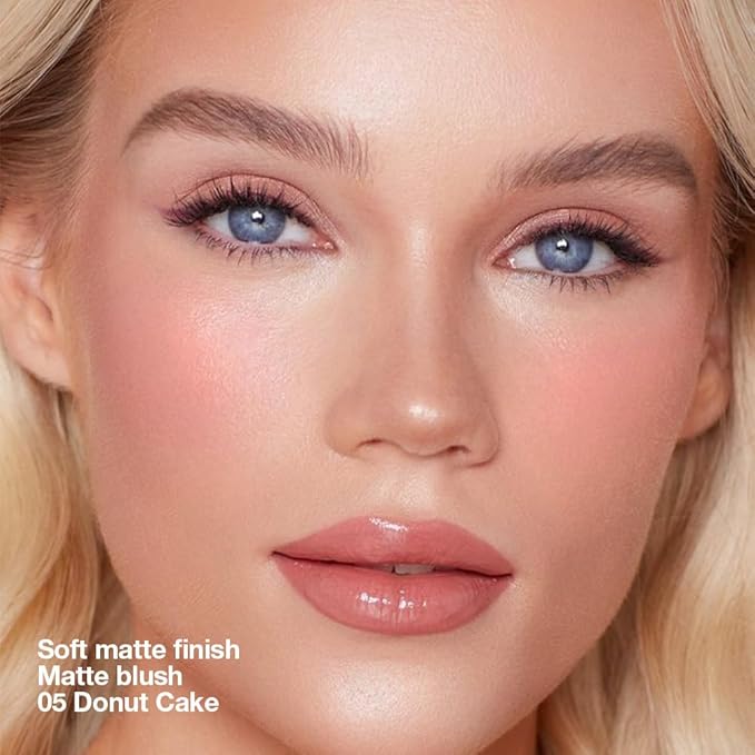 Blush for Cheeks,Pink Peach Powder Matte Blush Palette Cheeks Face Makeup for Older Women,Lightweight,Smooth,Blendable,Fade and Transfer-Resistant,Effortless Matte Natural Finish,Vegan & Cruelty Free