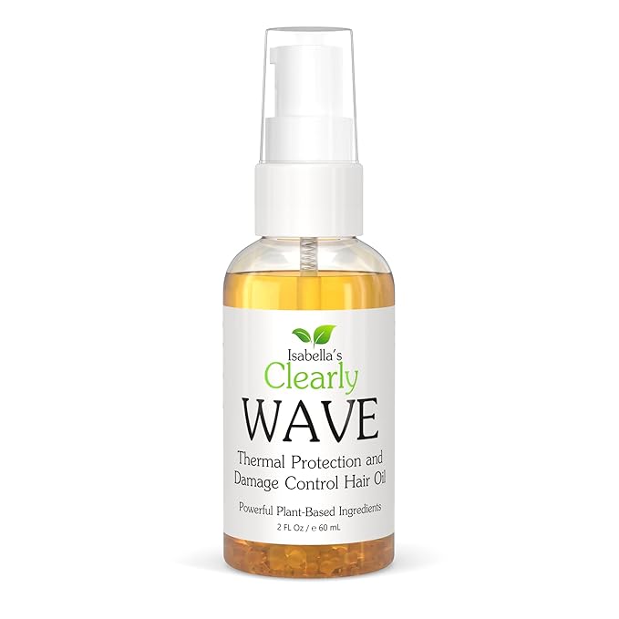 WAVE, Damage Control Hair Oil with Jojoba | Thermal Heat Protector for Sun, Flat Iron, Hot Blow Dry, Blowout to Prevent Damage and Breakage | Sulfate Free Natural Hair Styling Product Made in USA