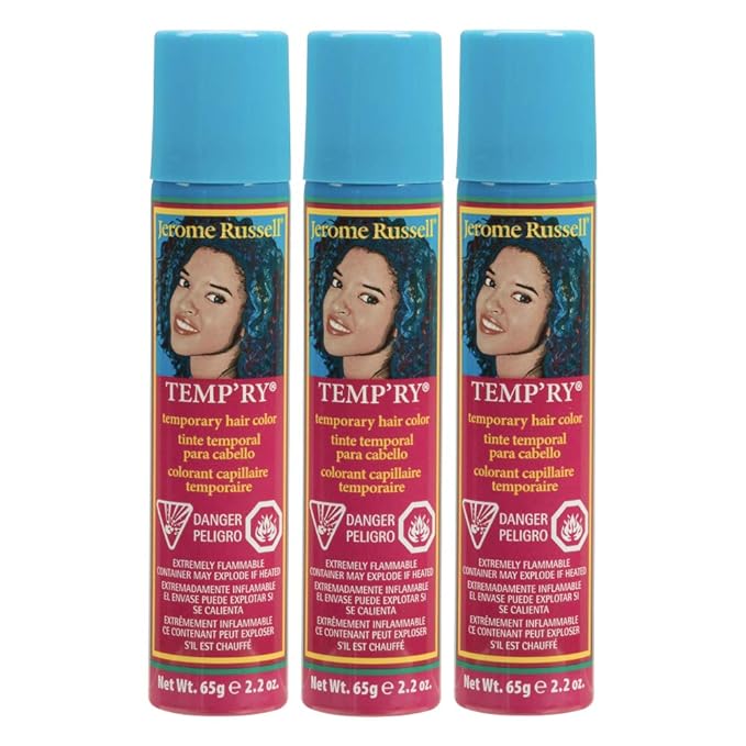 Jerome Russell Temp'ry Spray-on Pink Hair Color, 2.2oz x 3 pack
