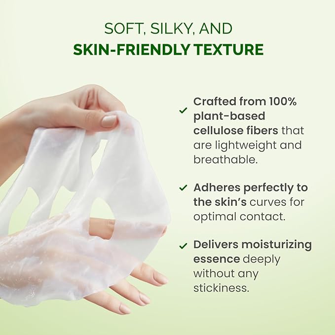 PLANTIFIQUE Facial Sheet Mask Chill Cica 5 Pack – Calming & Soothing Face Mask Sheets with Centella & Niacinamide – Korean Skincare for Skin Comfort and Even Texture