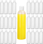 25 Pack 8 oz Plastic Bottles with White Top Caps, Clear Empty Bottles, Cosmetic Containers for Lotion and Shampoo, Cream, Travel-Friendly Bottles, BPA-Free for Liquids and Personal Care
