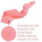 MEEDEE 100 Pack Light Pink Ouchless Elastic Hair Accessories - No Crease Soft Ribbon Knotted Ties, No Damage Ponytails, Yoga Bracelets for Women