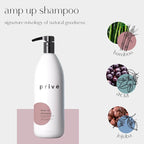 Privé Amp Up Volumizing Shampoo for Fine, Thin Hair - Lightweight, Sulfate-Free Hair Shampoo for Women & Men - Adds Body, Lift & Shine and Refreshes Scalp - Formulated with Bamboo & Acai (33.8 oz)