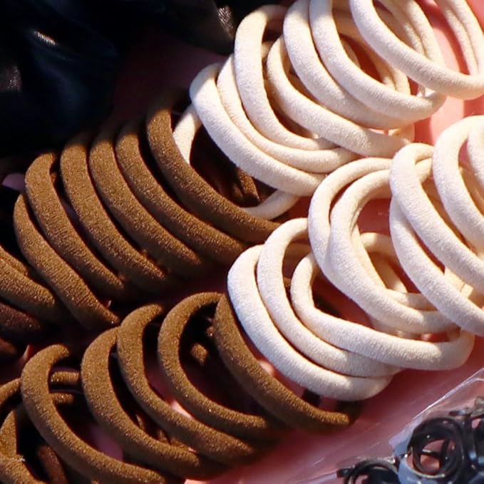 YANRONG 755PCS Hair Accessories for Woman Set Seamless Ponytail Holders Variety Hair Scrunchies Hair Bands Scrunchy Hair Ties For Thick and Curly (755PCS (black brown))