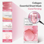 Mediheal Collagen Essential Sheet Mask Core Firming 10 pcs. 98% Vegan Collagen for firming, elasticity, and skin density improvement. Vegan formula