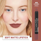 evpct 1Pcs Dark Brown Matte Lipstick and Lip Crayon Liner Pencil Pen Set for Women Roll up Lip Liner Dark brown Lip Stain Long Lasting Waterproof labiales mate magicos 24 horas originales 08