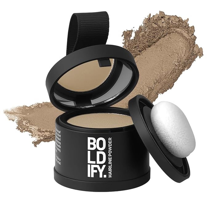 BOLDIFY Hairline Powder - Root Touch Up Hair Color for Gray Coverage - Bald Spot Concealing Hair Powder for Women & Men - 24-Hour Stain-Proof - Medium Blonde