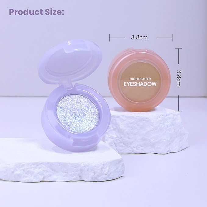 Holographic Blue Purple Glitter Eyeshadow, Multichrome Shimmer Color Shifting Single Eyeshadow, Chameleon Metallic Iridescent Eye Shadow Palette Bouncy Texture Fairy Highlighter Makeup #3