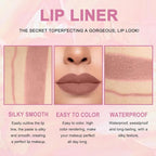 evpct 1Pcs Nude Brown Matte Lip Liner and Lipstick Set Kit for Women - 2 IN 1 Lip Liner & Lipstick - Long Lasting & Waterproof - 24 Hour Lipstick