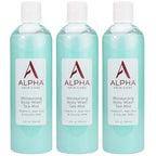 Alpha Skin Care Moisturizing Body Wash, Gentle Soap-Free Anti-Aging Formula, Glycolic AHA, Vitamin E & Aloe Vera, Conditions & Soothes, All Skin Types Hydroxy Acid, 12 Oz, Pack of 3