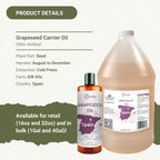 Grapeseed Oil - Pure Grapeseed oil for Skin - 100% Pure Carrier Oil for Hair, Face, and Skin - Direct from EIR Oils in the Beautiful Spanish Countryside (32 oz)